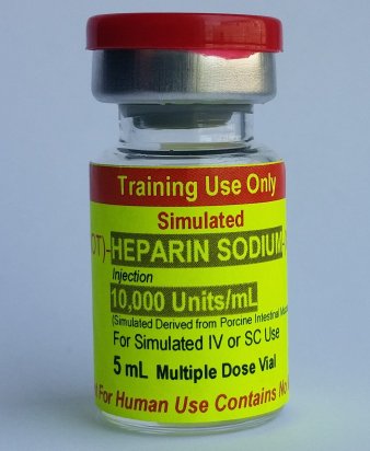 Simulated Heparin Sodium - 10,000 U/mL, 5 ml (10 vials/unit)