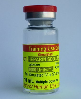 Simulated Heparin Sodium - 1000 U/mL, 10 mL (10 vials/unit) - Click Image to Close