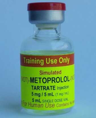 Simulated Metoprolol, 5 mg/ 5 mL (10 vials/unit) - Click Image to Close