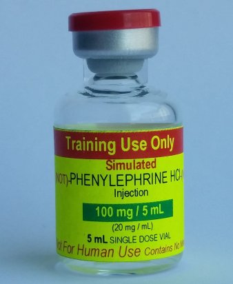 Simulated Phenylephrine HCl, 100 mg/5 mL (10 vials/unit)